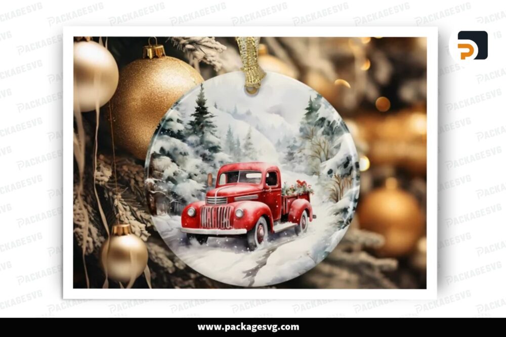 Red Truck Water Color PNG, Christmas Sublimation Digital Download LONSXYSS