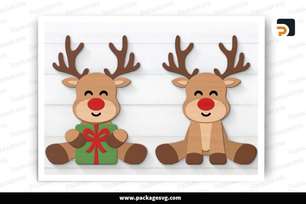 Reindeer Ornament SVG, Christmas Design File