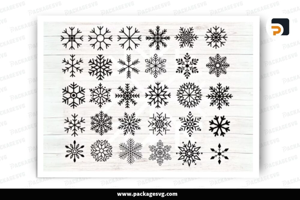 Winter Snowflake SVG Bundle, 35 Design Files LPJ4QKRN (2)