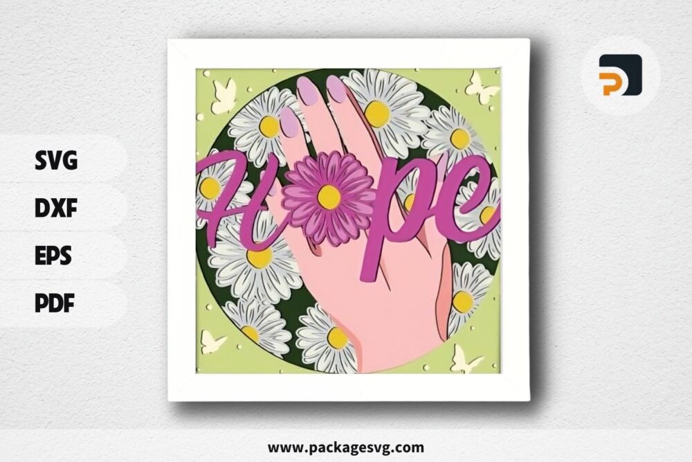 3D Hope Flower Shadowbox, SVG Paper Cut File LQGCLJSH (1)