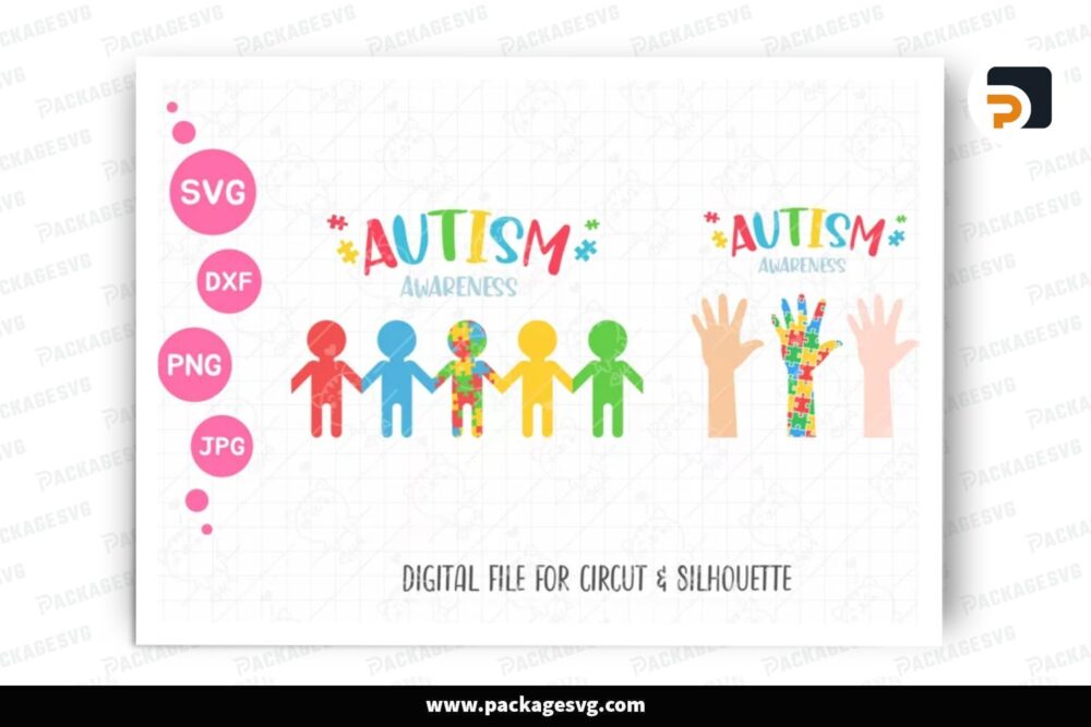 Autism Awareness Ver 2 SVG, Jigsaw Puzzle Design Cut File LPPIGQ2J