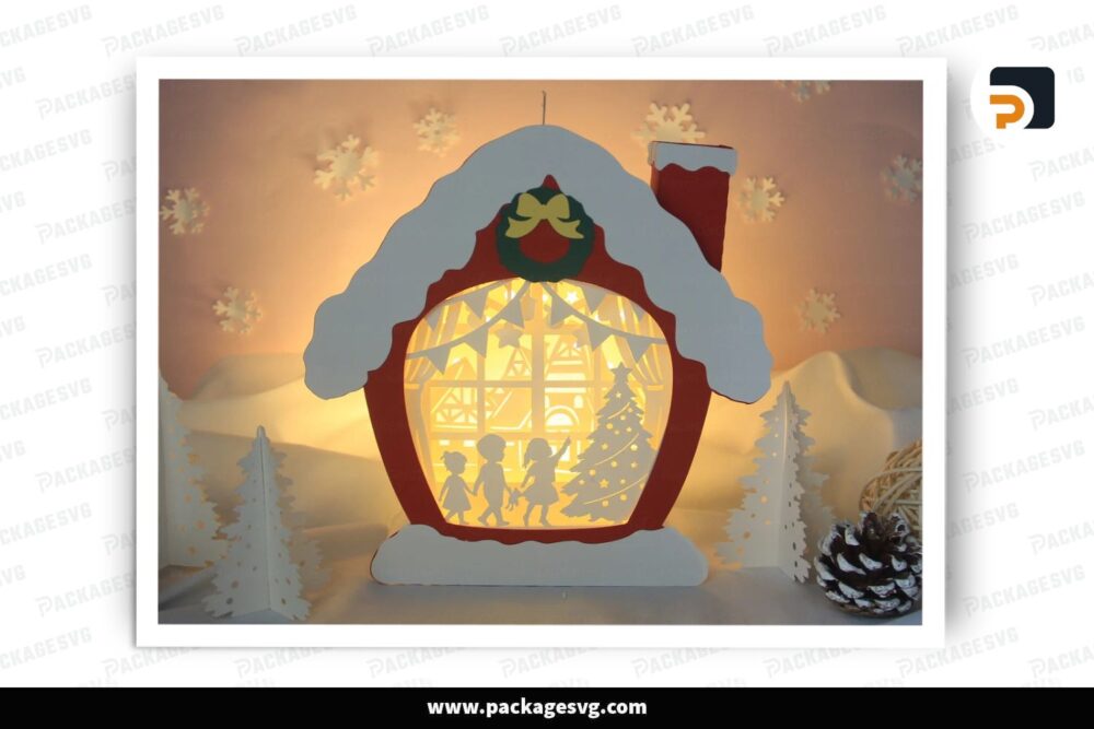 Children House Lantern, Christmas SVG Paper Cut File LQ4X4U46 (1)