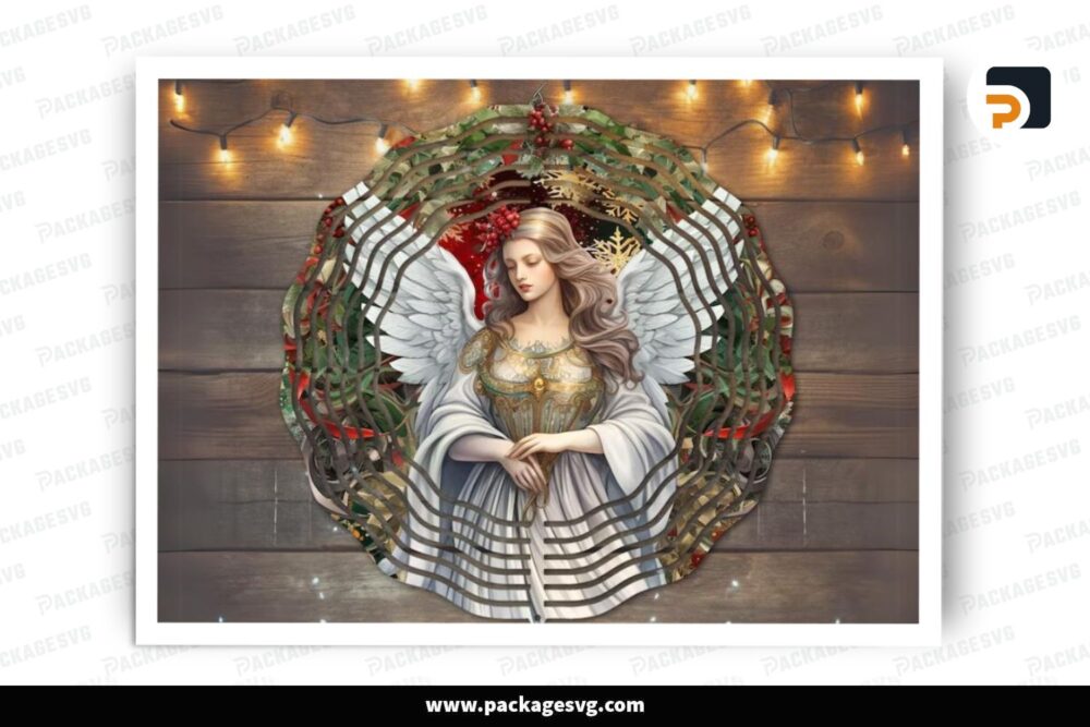 Christmas Angel Wind Spinner PNG, Sublimation Design LQ4ZX7GF (2)