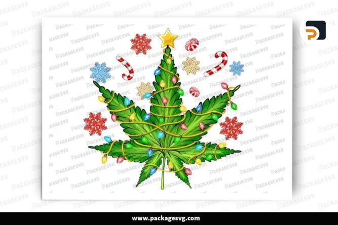 Christmas Cannabis, Xmas PNG Sublimation Design (2)