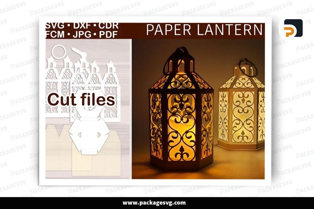 Classic Cylinder Lantern, SVG Paper Cut File (1)