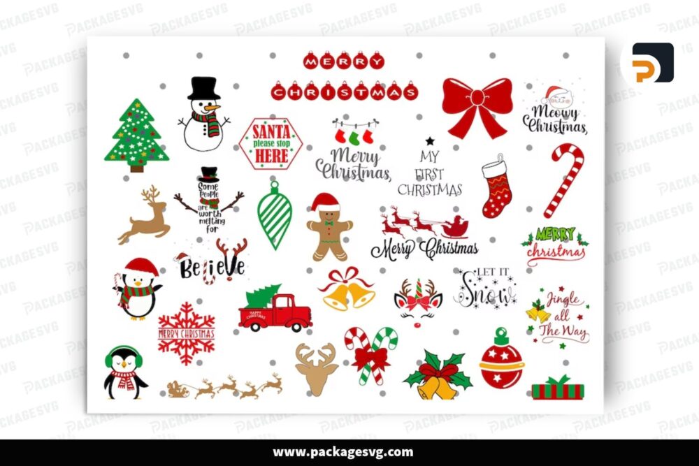 Cute Christmas SVG Bundle, 37 Design Files (2)