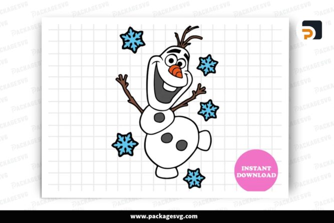 Cute Olaf Snowman, Christmas SVG Design Cut File LPNH7CN8 (2)