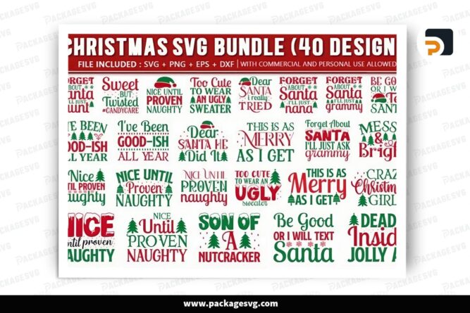Funny Christmas SVG Bundle, 40 Design Files LQDIMWEY (2)