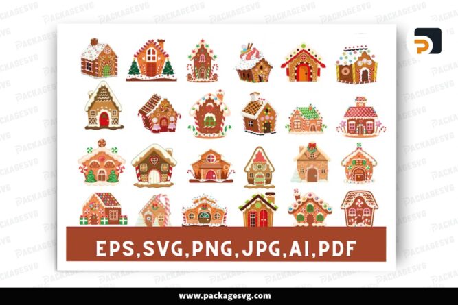 Gingerbread House SVG Bundle, 36 Christmas Design Files LPQ9SPC2 (2)