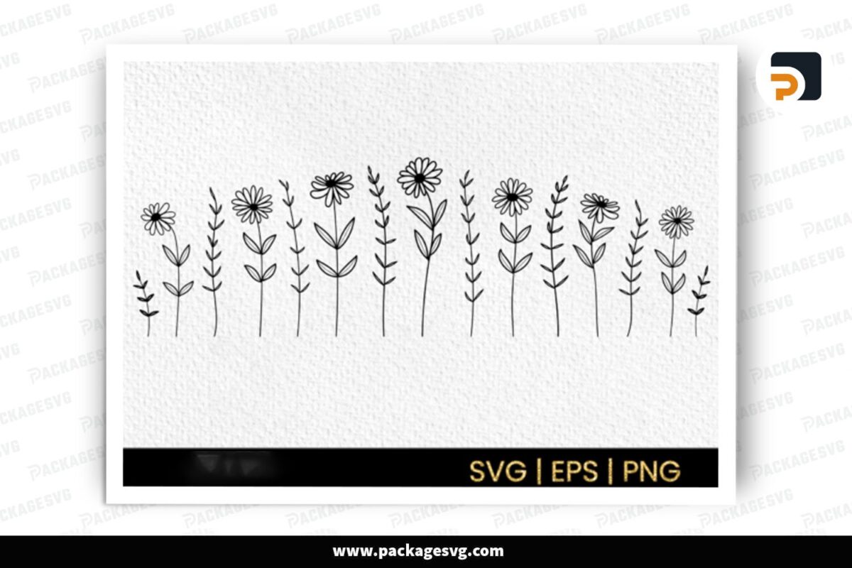 Hand Drawn Wildflower, SVG Design Free Download