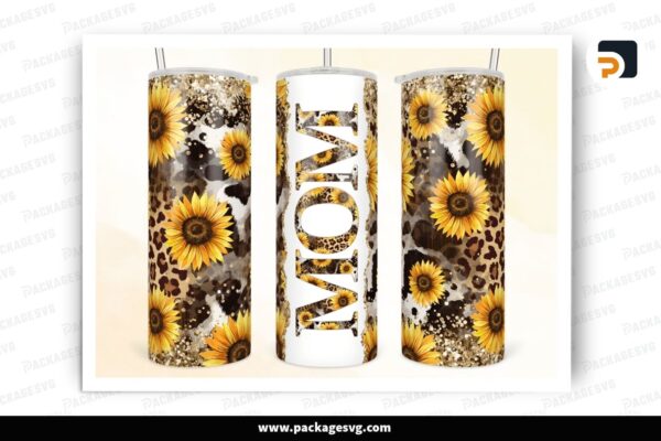 Mom Sunflower Sublimation, 20oz Skinny Tumbler Wrap Free Download