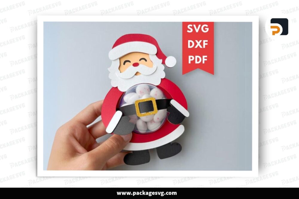 Santa Claus Candy Holders, Christmas SVG Paper Cut File (2)