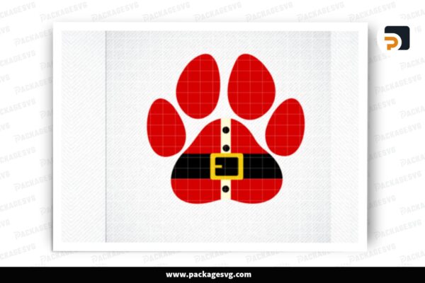 Santa Pawprint SVG Design Free Download