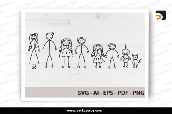 Stick Family SVG Design Free Download