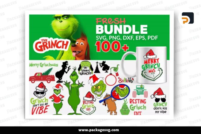 The Grinch SVG Bundle, 100 Christmas Design Files LQ64RNI2 (5)