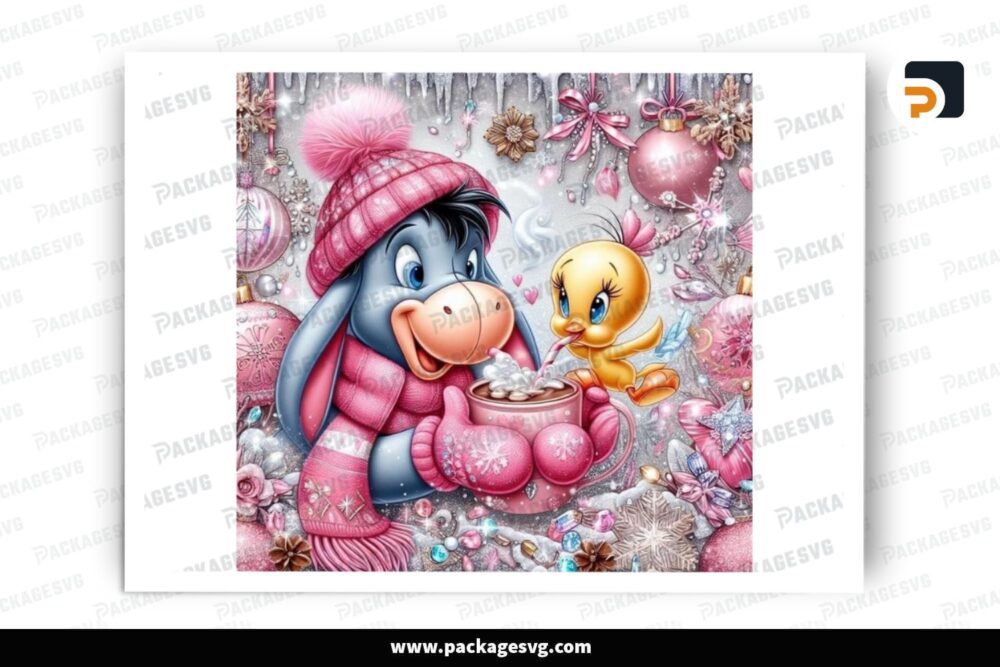 The Pooh Eeyore Character Christmas PNG, Sublimation Design LPMCVQLM
