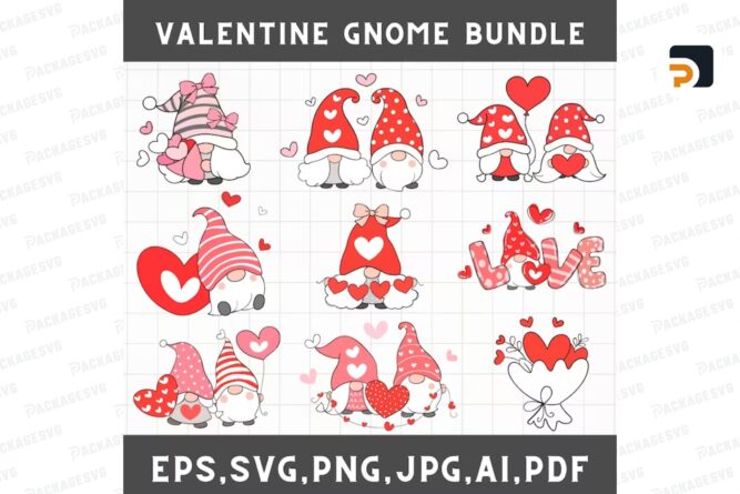 Valentine Gnomes SVG Bundle, 9 Design Files LPQA2FRC (1)