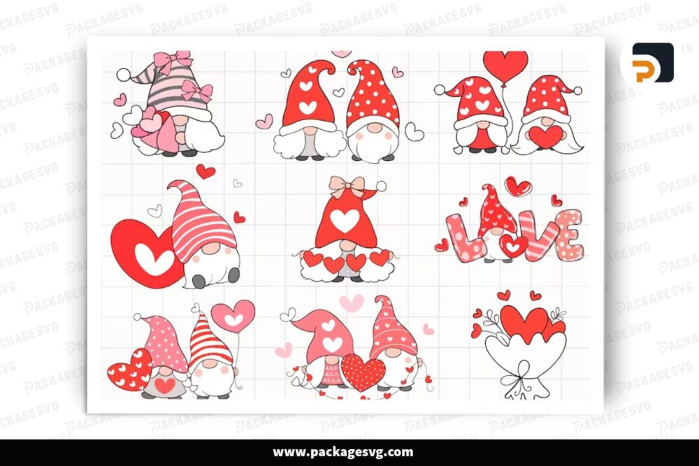 Valentine Gnomes SVG Bundle, 9 Design Files LPQA2FRC (4)