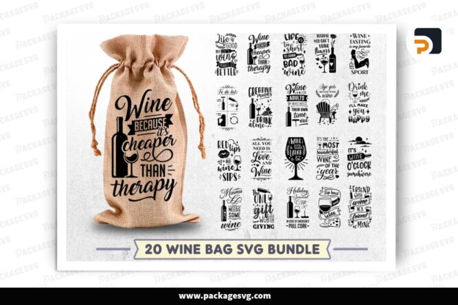 Wine Bag SVG Bundle, 20 Design Files LQ35ZF8T (2)