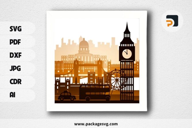 3D London Scene Shadowbox, SVG Paper Cut File LQYMF0IY (2)
