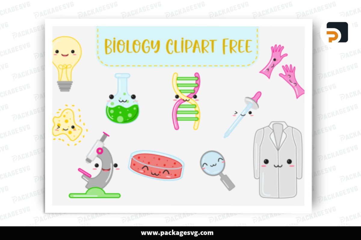 Biology Clipart SVG Bundle, 10 Designs Free Download