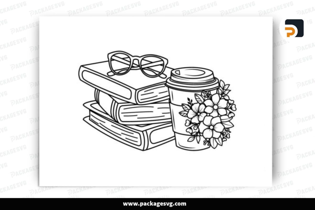 Book With Coffee SVG Design Free Download