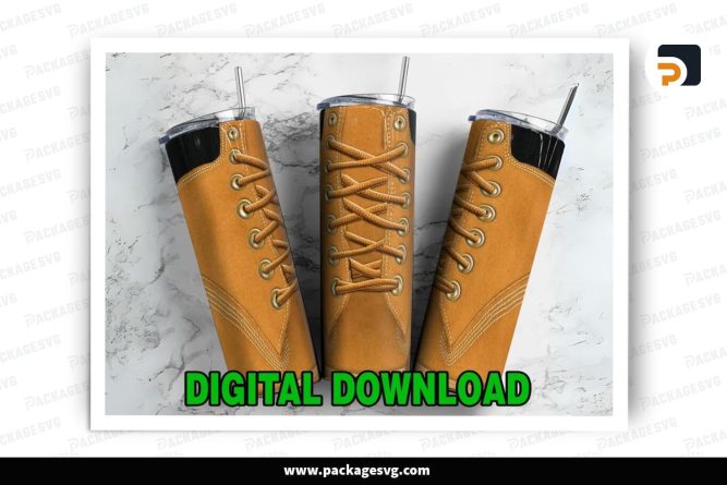 Boots Sublimation Design, 20oz Sneaker Shoe Skinny Tumbler Wrap (3)