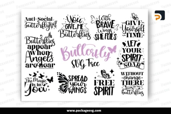 Butterfly SVG Bundle, 10 Designs Free Download