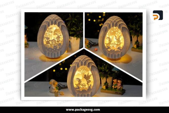 Easter Bunny Eggs Pop Up Bundle, 3 SVG Paper Cut File (1)