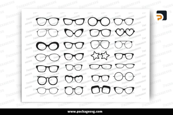 Eyeglasses SVG Bundle, 28 Design Files (2)