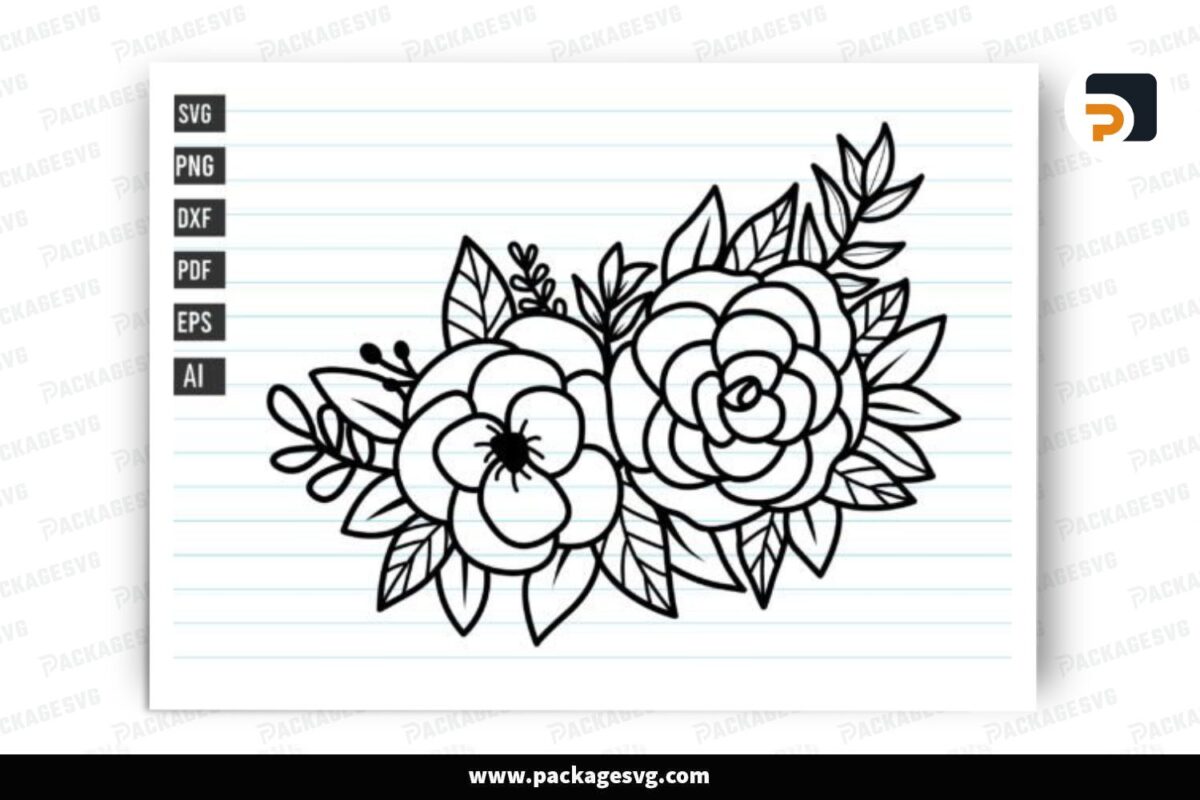 Flower Bouquet SVG Design Free Download