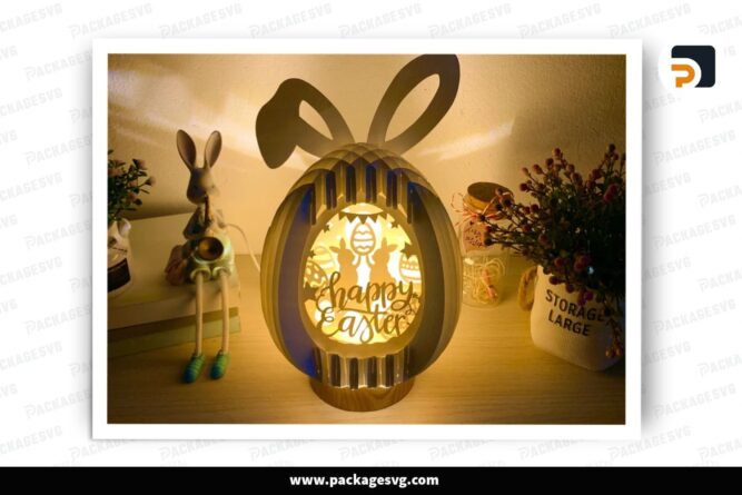 Happy Easter Bunny Pop Up, SVG Paper Cut File (3)