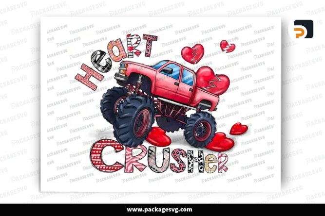 Heart Crusher, Valentine PNG Sublimation Design (2)