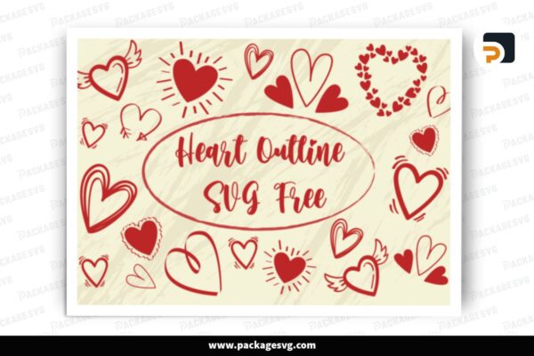 Heart Outline SVG Bundle, 10 Designs Free Download