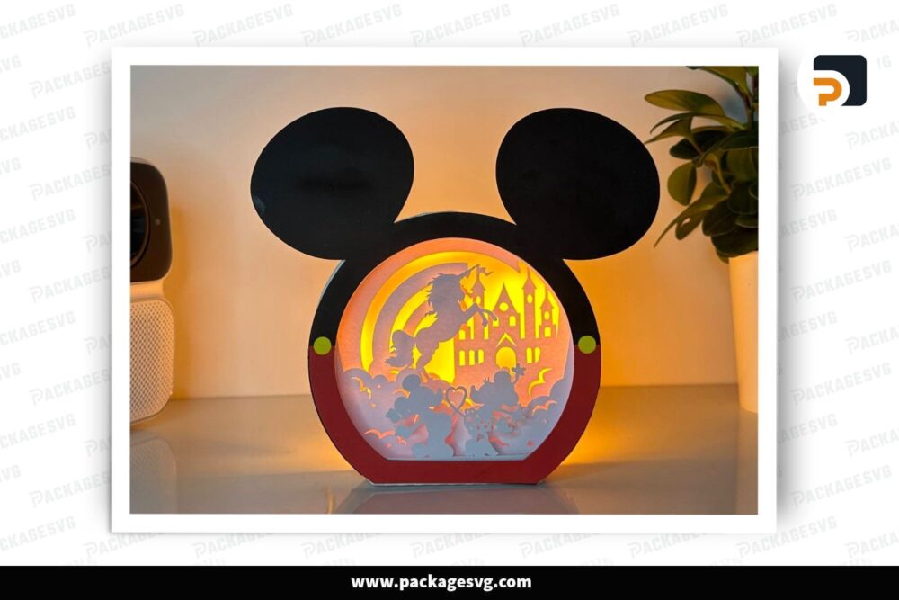 Mickey Minnie Mouse Lantern, Disney Valentine SVG Paper Cut File (2)