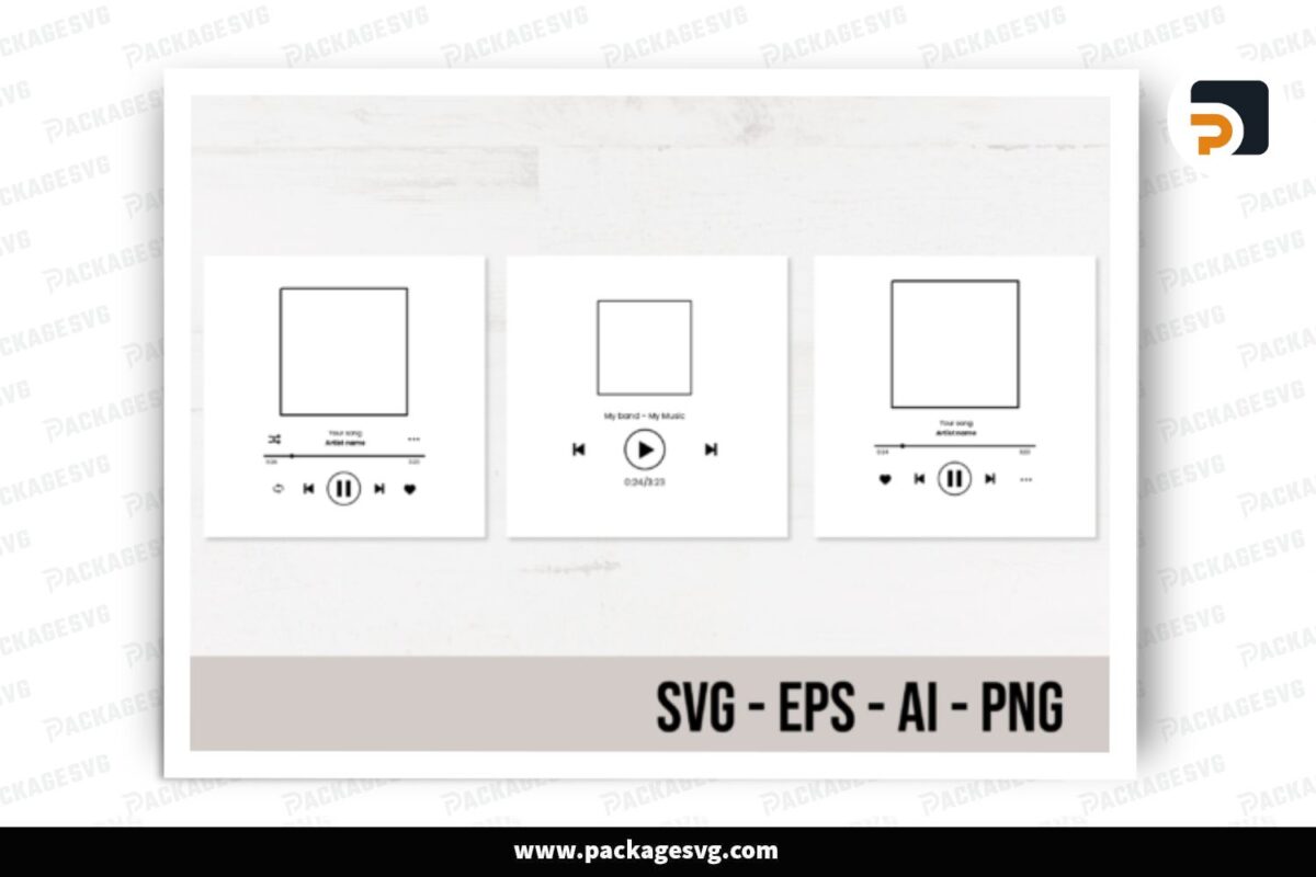 Music Template Audio SVG Bundle, 3 Designs Free Download
