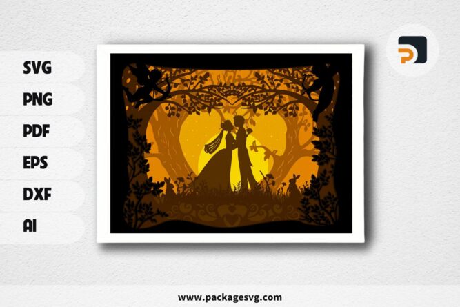 Romantic Wedding Lightbox, Valentine SVG Paper Cut File LQXGHXG7 (1)
