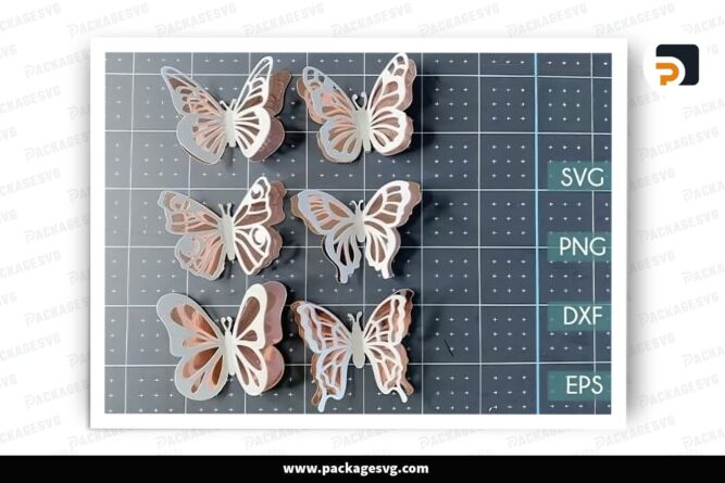 Small Butterfly Template Bundle, 6 SVG Paper Cut File LRBIODQM (3)