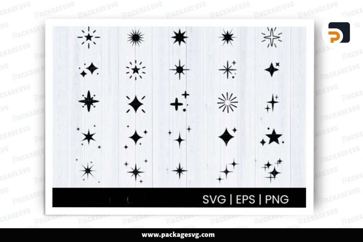 Sparkle Star Galaxy SVG Bundle, 25 Designs Free Download