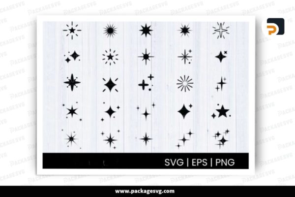 Sparkle Star Galaxy SVG Bundle, 25 Designs Free Download