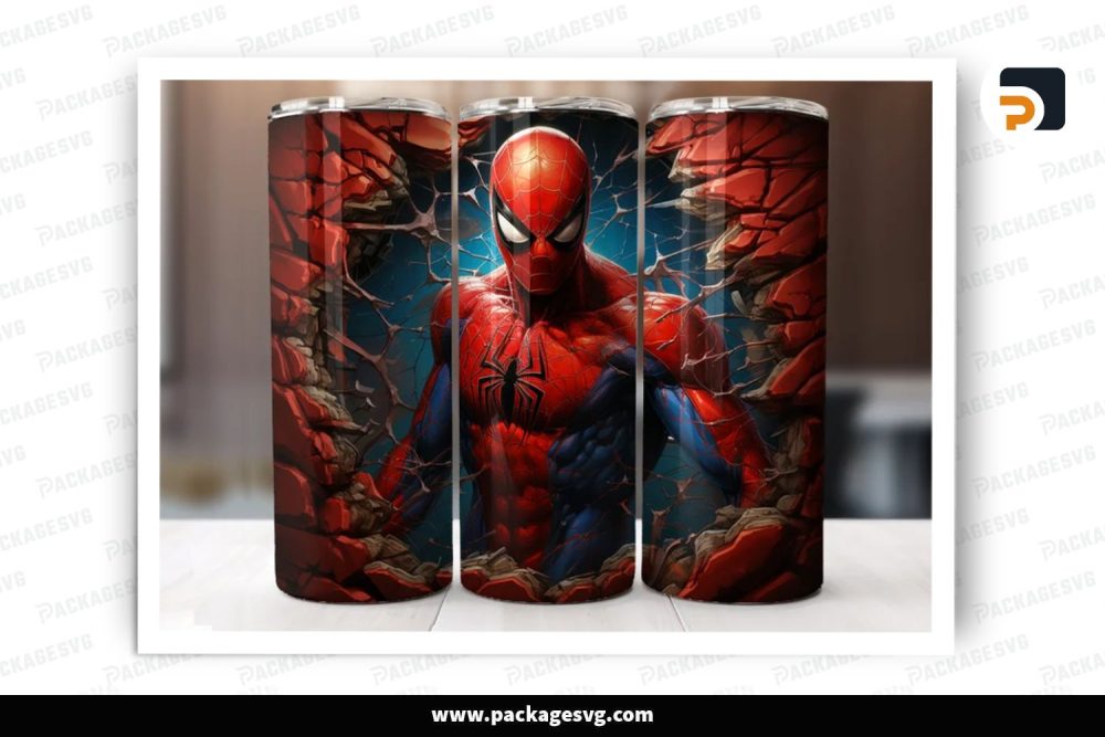 Spiderman Sublimation Design, 20oz Movie Skinny Tumbler Wrap (1)