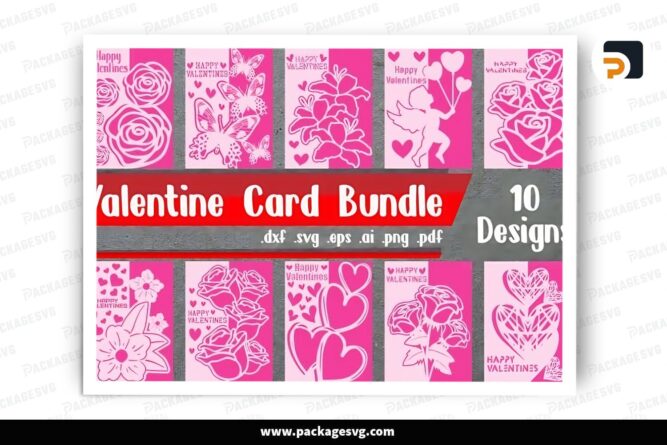Valentine Card Bundle, 10 SVG Paper Cut File LRBF8MC2 (12)