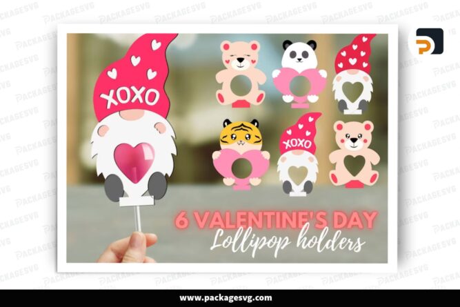 Valentine Lollipop Holder SVG Bundle, 6 SVG Paper Cut File LREETO7C (1)