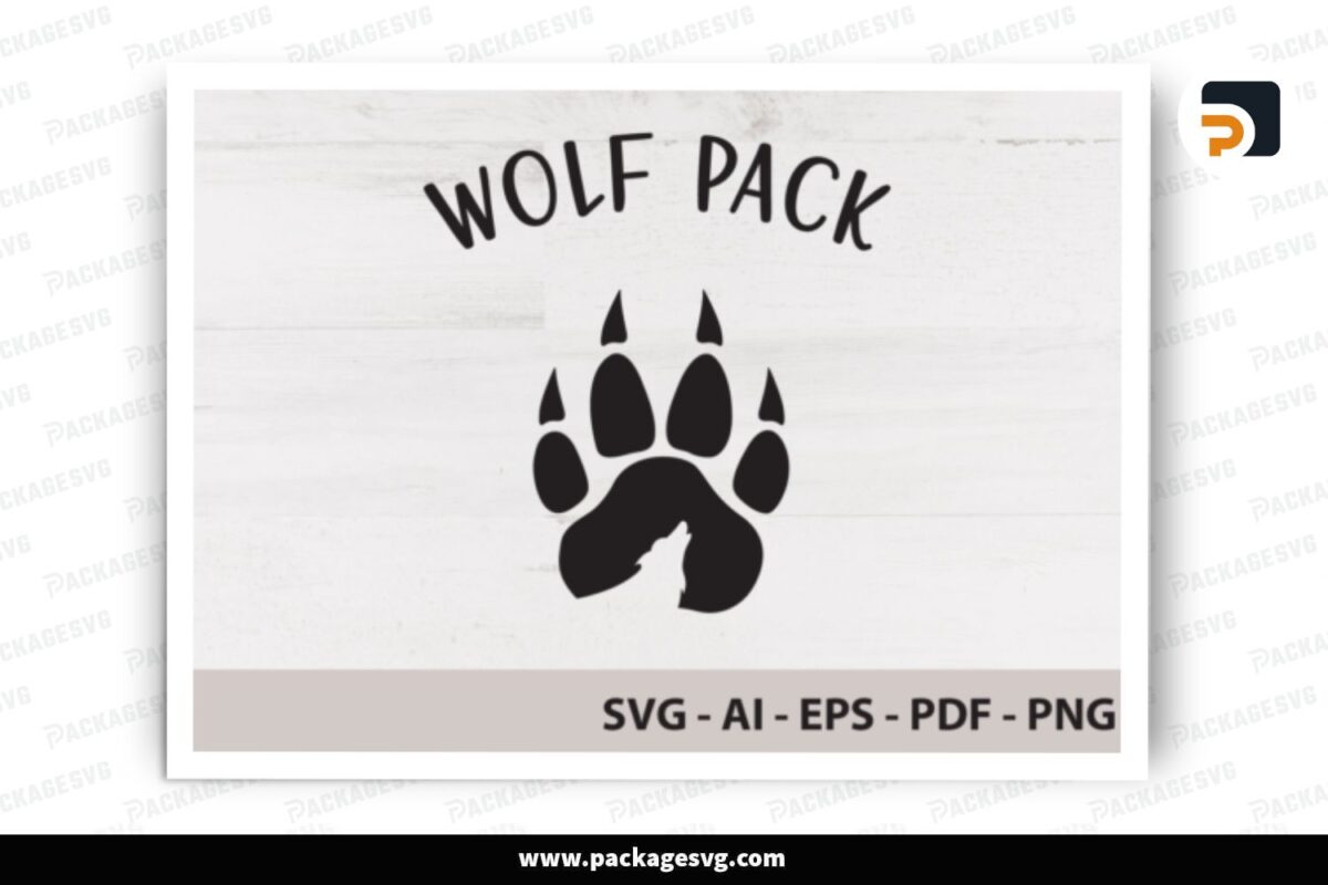 Wolf Pack Paw Print SVG Design Free Download