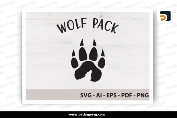 Wolf Pack Paw Print SVG Design Free Download