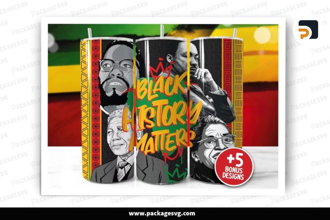 Black History Matters Sublimation Design, 20oz Black Pride Skinny Tumbler Wrap (1)