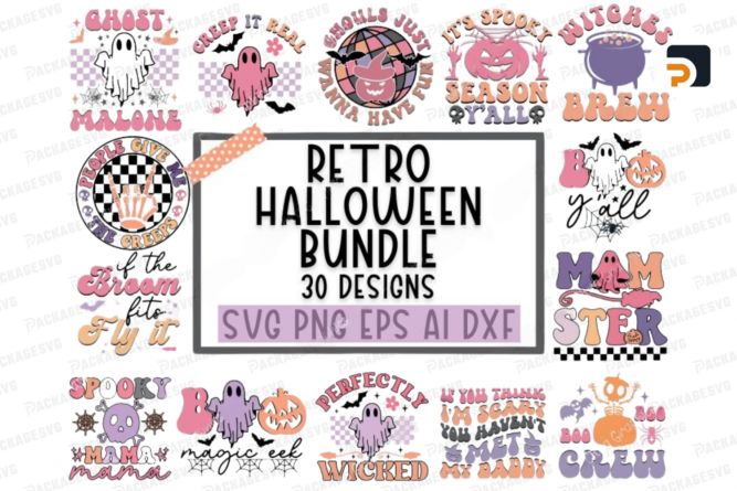 Retro Halloween Bundle SVG