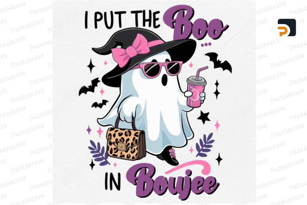 I Put The Boo in Boujee Ghost Png, Ghost T Shirt Sublimation Design